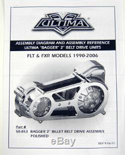 2 Open Belt Ultima Primary Drive Kit For Harley Bagger Flt Fxr Flt Evo Twin Cam