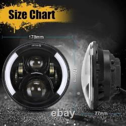 7 inch LED Headlight For Harley Cafe Racer Road King Street Glide Softail FLST