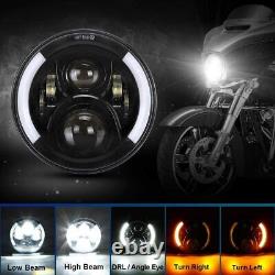 7 inch LED Headlight For Harley Cafe Racer Road King Street Glide Softail FLST