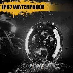 7 inch LED Headlight For Harley Cafe Racer Road King Street Glide Softail FLST