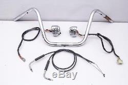 84-98 Harley EVO Softail Handlebar Switch Controls Throttle Brake Cables 12 Kit