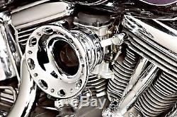 Arlen Ness Chrome Oval 2 Velocity Stack Air Cleaner Kit Harley EVO/Twin Cam HB