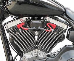 Black Billet Motor Mount & Coil Cover Kit For Harley Evo Motors 80-113