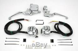 Chrome Handlebar Control Kit fits Harley Davidson evo twin cam 9/16 bore 22-0823