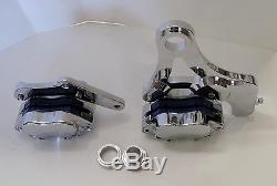 Dna Chrome 4-piston Front & Rear Brake Caliper Kit For 87-99 Softail Evo Harley