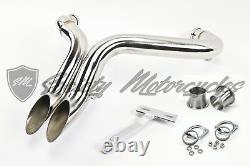 Exhaust Harley Davidson LAF 2 Drag Pipes Sportster 1200 1984-2014 Polished Cone