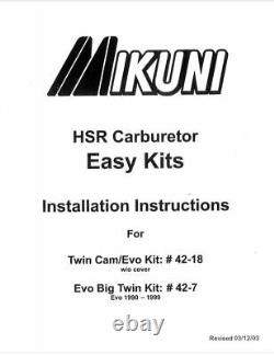 Genuine Mikuni 42-18 EZ Kit TM42-6, HSR42 Carburetor Kit Harley EVO's-Twin Cam's