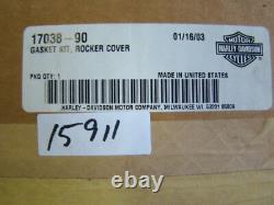 Harley rocker cover gasket kit 17038-90 Evo FXR Softail Dyna FL NOS EPS15911