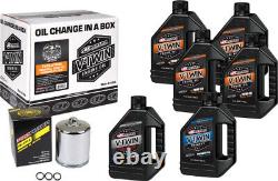 Maxima 20W50 Mineral Oil Filter Kit with Chrome filter Harley Big Twin EVO 1984-99