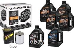 Maxima 20W50 Mineral Oil Filter Kit with Chrome filter Harley Big Twin EVO 1984-99
