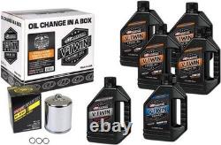 Maxima 20W50 Mineral Oil Filter Kit with Chrome filter Harley Big Twin EVO 1984-99