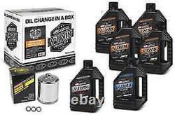 Maxima 20W50 Mineral Oil Filter Kit with Chrome filter Harley Big Twin EVO 1984-99