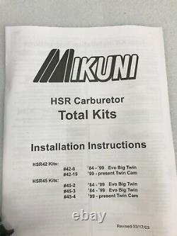 Mikuni HSR42 Smoothbore Carburetor Kit 42-8 For Harley Evo 84-99 Big Twin