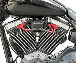 Nero Supporto Motore & Bobina Cover Kit per Harley Evo Motori 80 -113