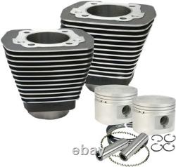 S&S 84-99 EVO BT withStock Heads 3-1/2 Bore Cylinder/Piston Kit Wrinkle Black
