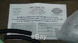 S&S teardrop air cleaner conv kit withrejet 40mm CV Harley XL Evo FXR FXST 91-03