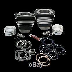 S&s 113 Cylinder & Piston Kit 4 Big Bore Harley 1984-'99 Evo 91-7611 Black