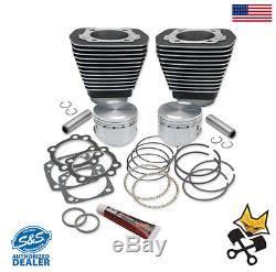 S&s 3-5/8 Big Bore 96 Cylinder & Piston Kit Harley 1984-'99 Evo Black 91-7702