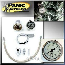 Sifton 1.5 Rocker Oil Pressure Gauge Kit 0-60psi Harley 1984-99 Evo Evolution