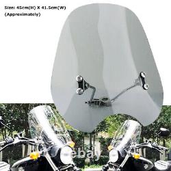 Smoked Motorcycle WindScreen 7/8'' Handlebars Motorbike Windshield Deflector Kit