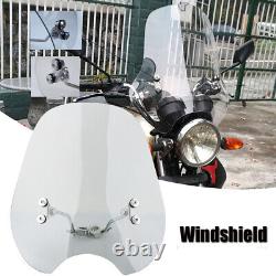 Universal 7/8'' Handlebar Motorcycle Smoke Windshield Motorbike WindScreen Kit