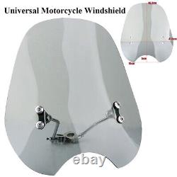 Universal 7/8'' Handlebar Motorcycle Smoke Windshield Motorbike WindScreen Kit