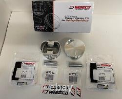 WISECO K1660 FORGED FLAT TOP 91 PISTON KIT HARLEY EVO SPORTSTER 1200 1100 73ci